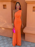 Dove | Elegante getailleerde maxi jurk bruiloft feest
