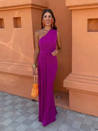 Dove | Elegante getailleerde maxi jurk bruiloft feest