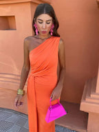 Dove | Elegante getailleerde maxi jurk bruiloft feest