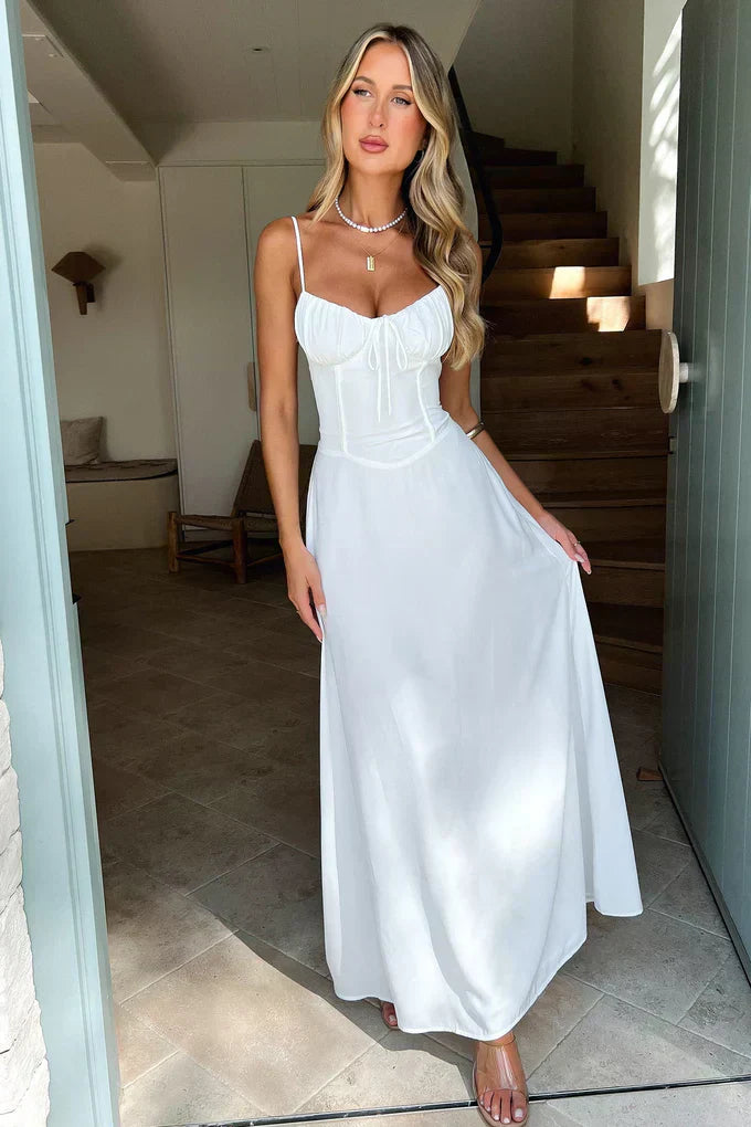 Valentina | Wikkel maxi jurk spaghettibandjes avond