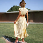 Chloé | Luchtige halter maxi jurk zomers elegant