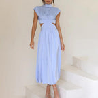 Chloé | Luchtige halter maxi jurk zomers elegant