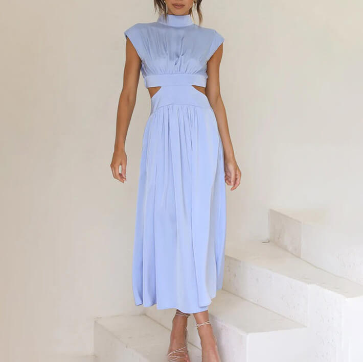 Chloé | Luchtige halter maxi jurk zomers elegant