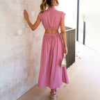 Chloé | Luchtige halter maxi jurk zomers elegant