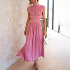 Chloé | Luchtige halter maxi jurk zomers elegant