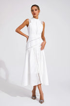 Lily | Mouwloze kant midi jurk elegant bruiloft